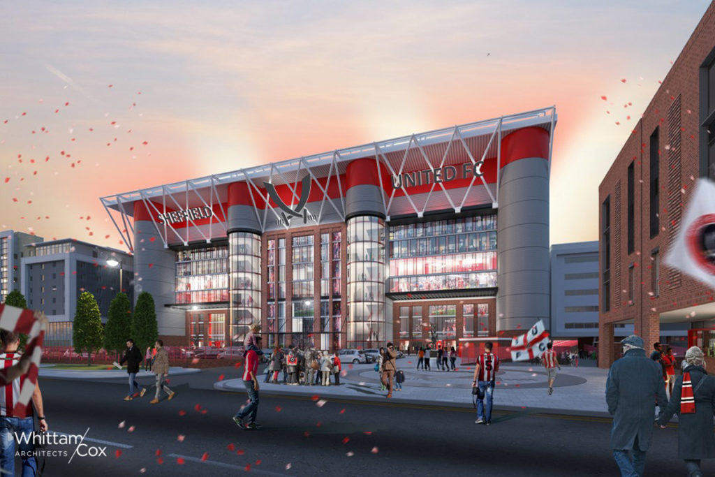 Sheffield United progetto ampliamento tribuna stadio Bramall Lane