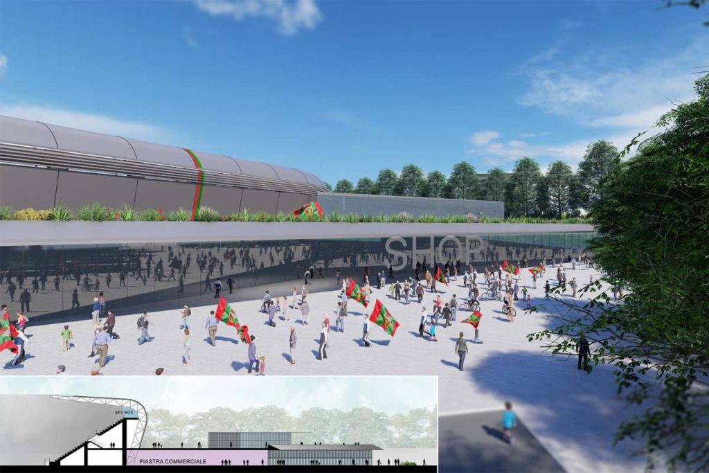 ternana nuovo stadio esterno e sezione