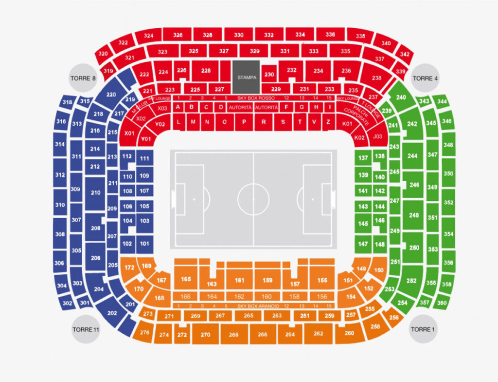 Milano, mappa dello stadio San Siro | info, settori e accessi