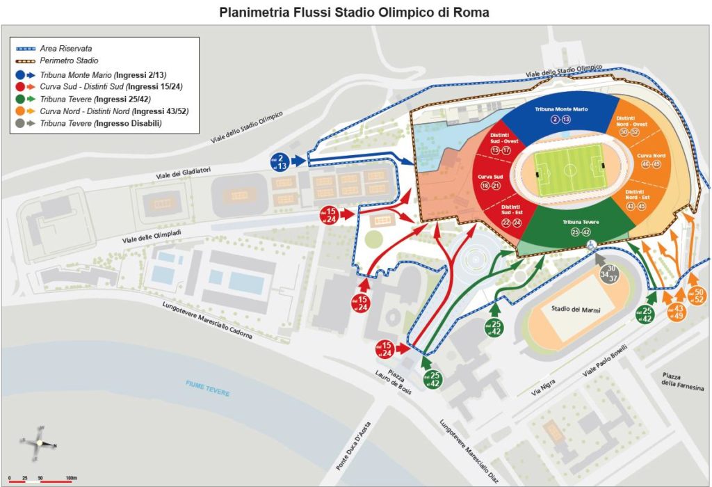 stadio olimpico mappa come arrivare roma lazio italia rugby