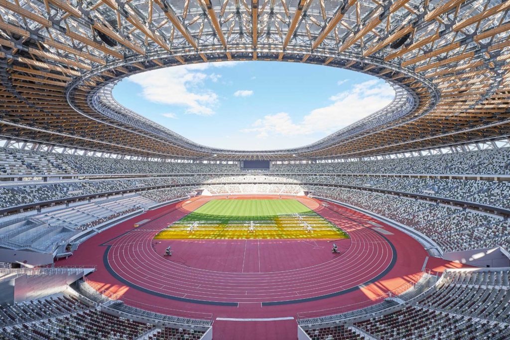 stadio nazionale giappone vista panoramica interna kengo kuma
