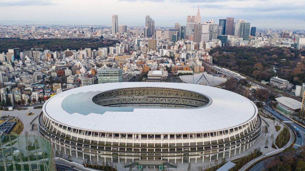 stadio nazionale giappone vista aerea kengo kuma tokyo