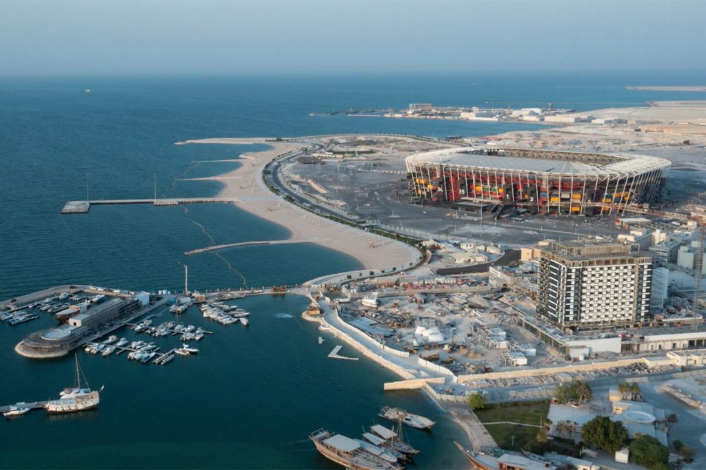 stadium 974 smontabile container qatar mondiali vista aerea doha