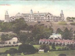 alexandra palace londra cartolina d'epoca con vista esterna dal parco