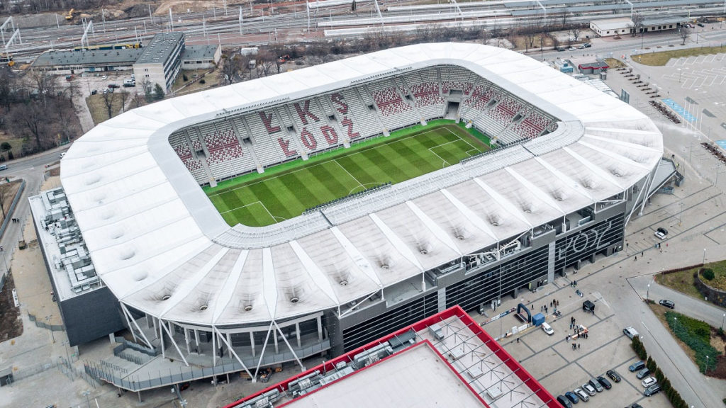 vista aerea del nuovo stadio miejski di lodz polonia nuovi stadi inaugurati nel 2022