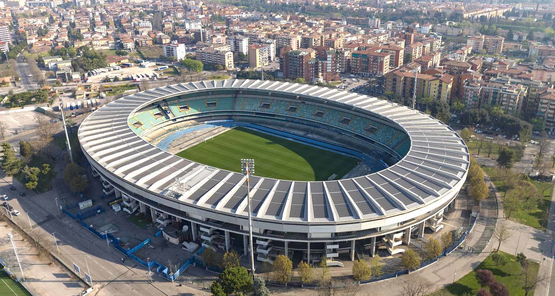 stadio verona proprietà pubblica italia vista aerea