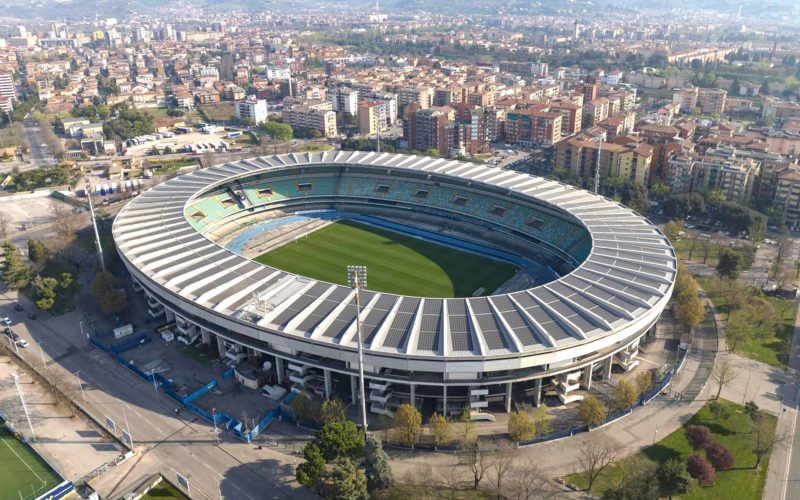 stadio verona proprietà pubblica italia vista aerea