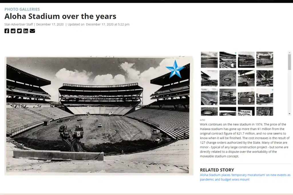hawaii aloha stadium foto storica 1974