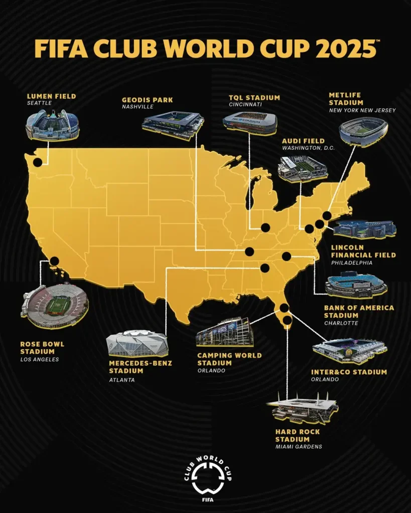 mondiale per club stadi mappa