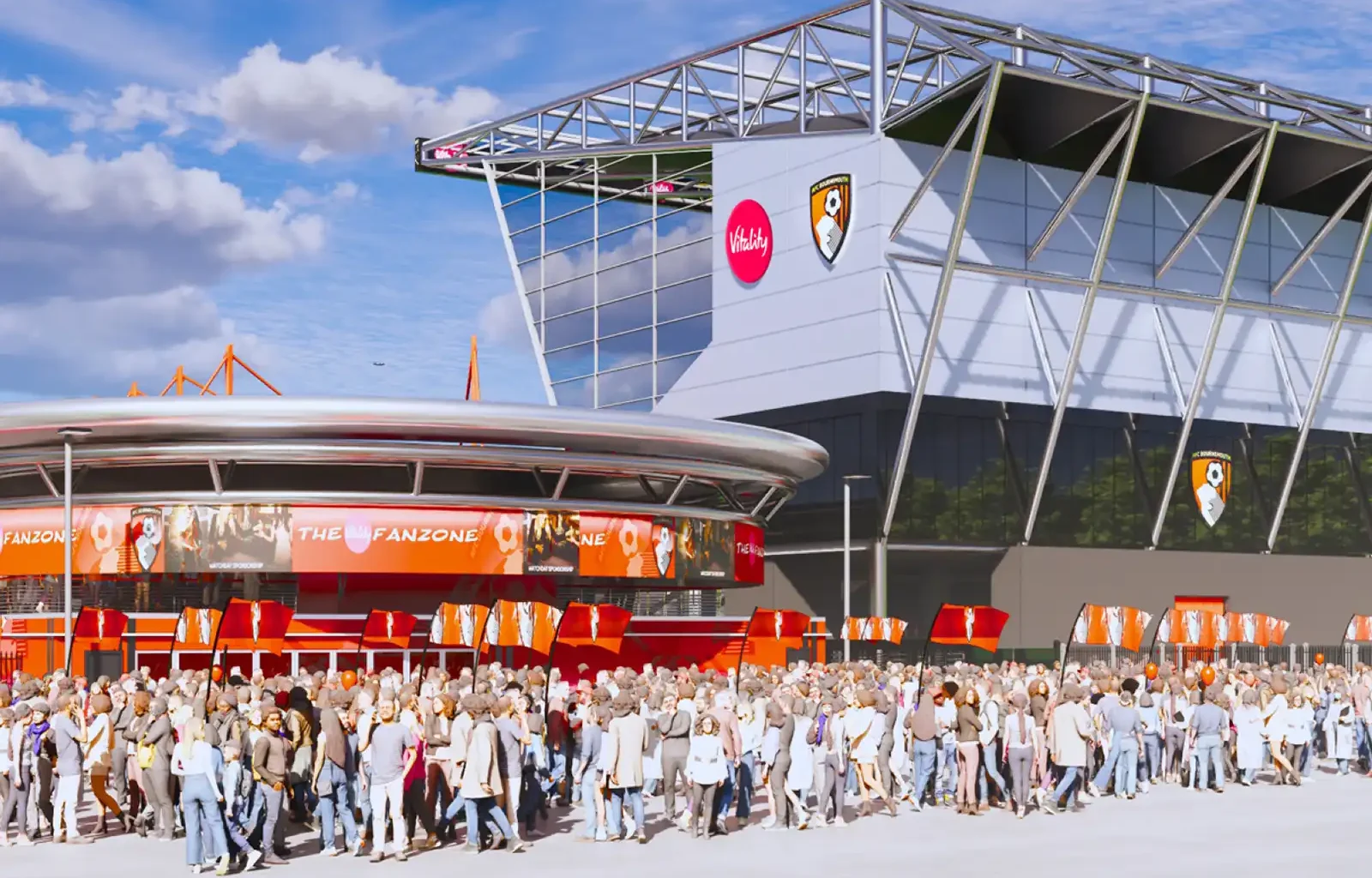 bournemouth progetto ampliamento stadio vista esterna
