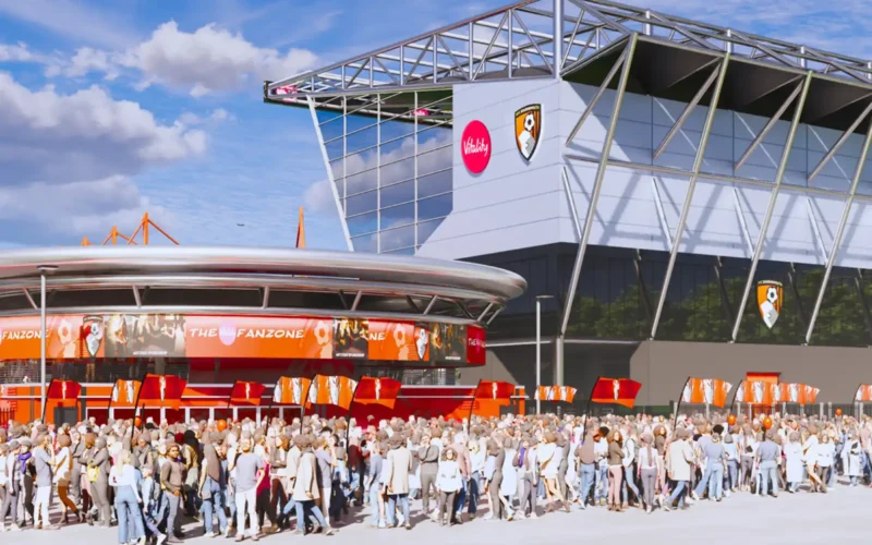 bournemouth progetto ampliamento stadio vista esterna