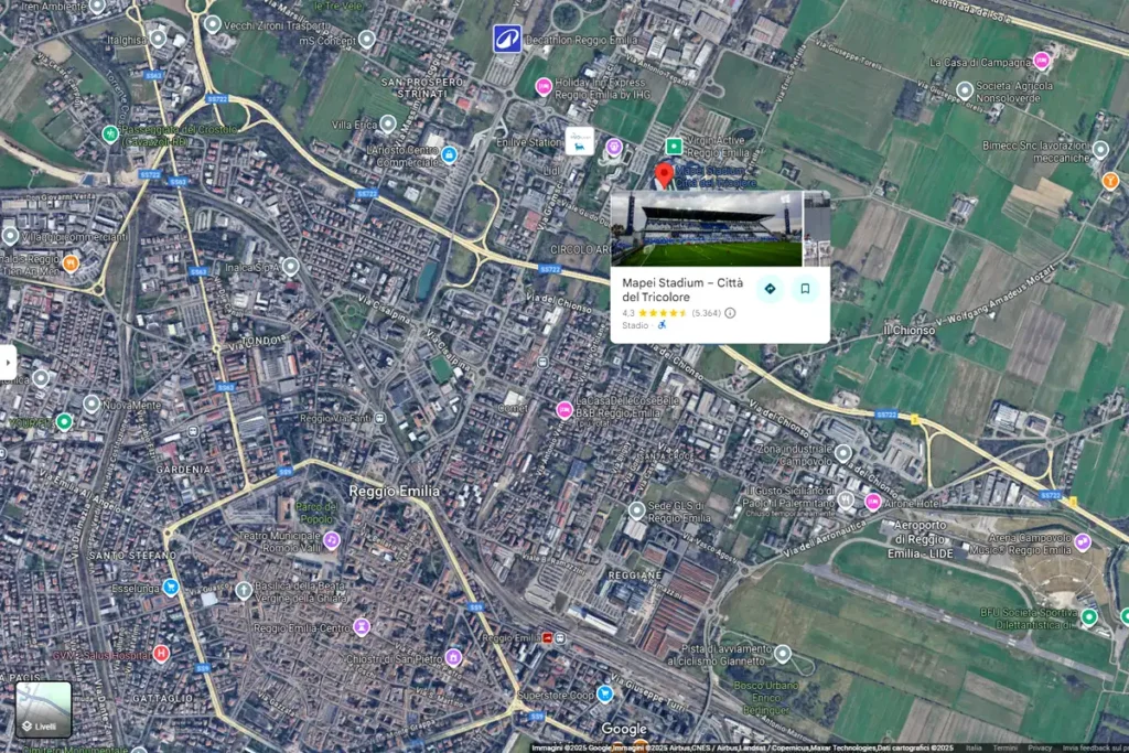 mapei stadium mappa reggio emilia